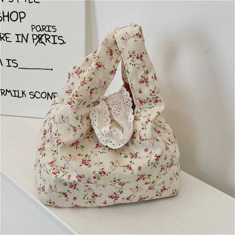 Floral Wrist Bag Women Tote Shoulder Handbag Korean Style Tote Shoulder Bag Richie's