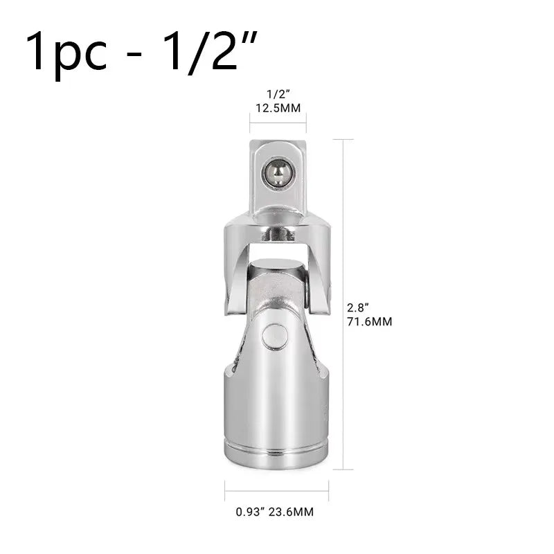 Universal Joint Socket Set 1/4" 3/8" 1/2" CrV Steel Swivel Adapter Socket Adapter Set Richie's