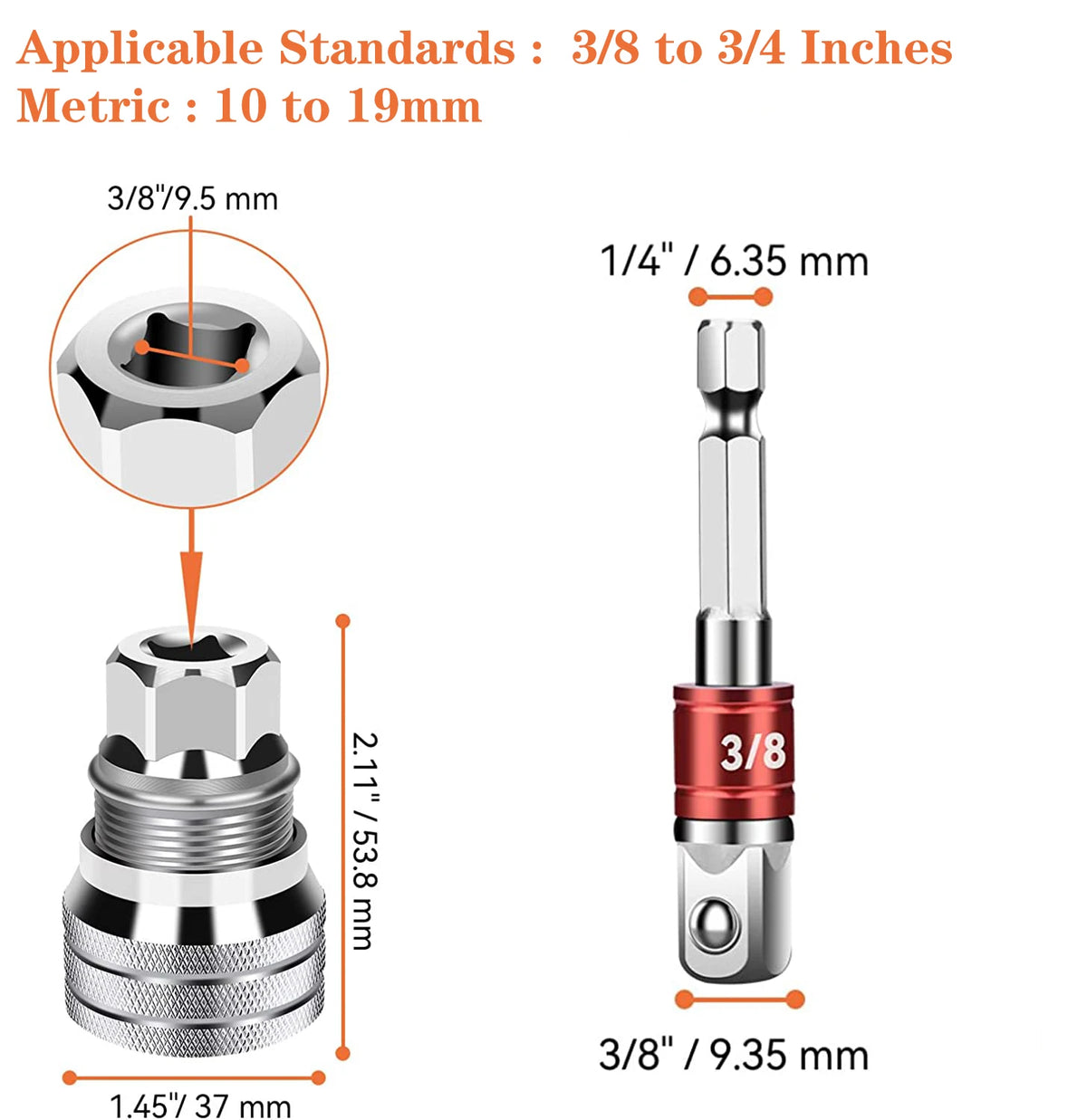 Universal Magic Socket Set 10-19mm – Power Drill Adapter Socket Wrench Set Richie's