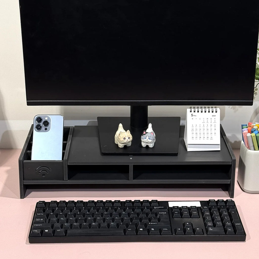 Multi-Compartment Desktop Organizer with Drawer & Monitor Stand Desktop Organizer Stand Richie's