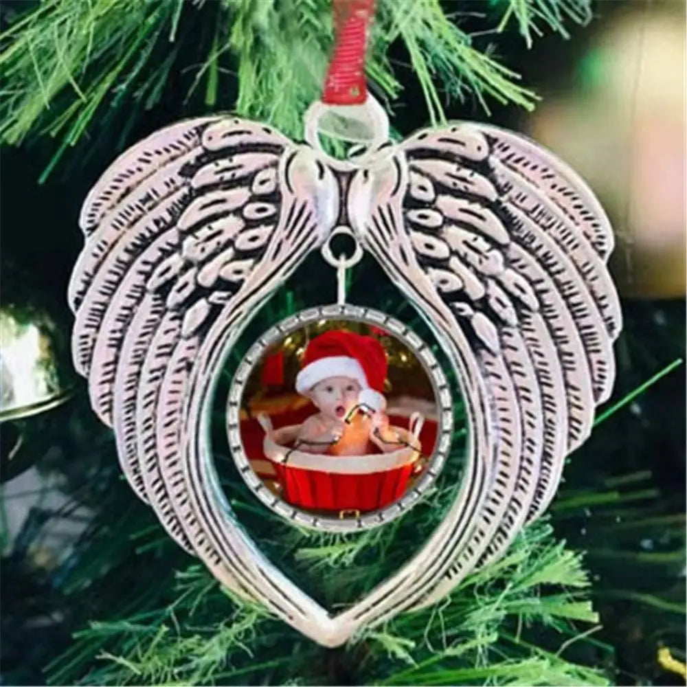 Angel Wings Christmas Ornament – Stainless Steel & Silk Keepsake Christmas Ornament Richie's