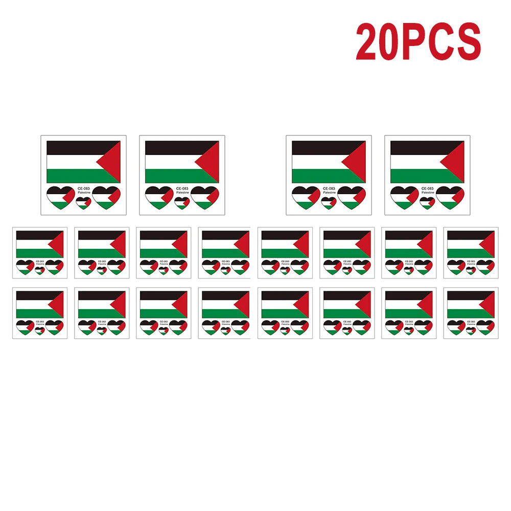 Palestine Flag Temporary Tattoo Stickers – 10 Pc Water Transfer Temporary Tattoo Stickers Richie's 20pcs
