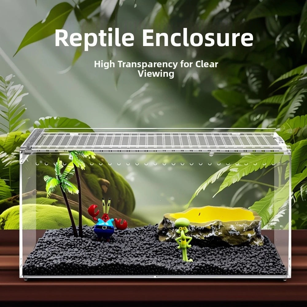 Transparent Acrylic Reptile Terrarium – Ventilated Lizard Habitat Reptile Terrarium Richie's