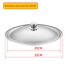 Stainless Steel Round Pot Lid 10–32cm Universal Pan Cover Cookware Pot Lid Richie's 32cm