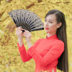 Black Folding Hand Fan – Vintage Chinese Oriental Style Folding Hand Fan Richie's