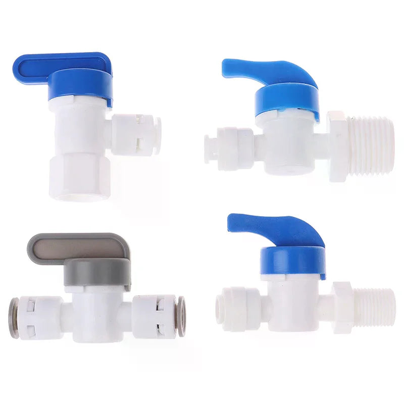 1/4" Ball Valve Quick Connect Push Fit Inline Tap for RO Water Ball Valve Switch Richie's
