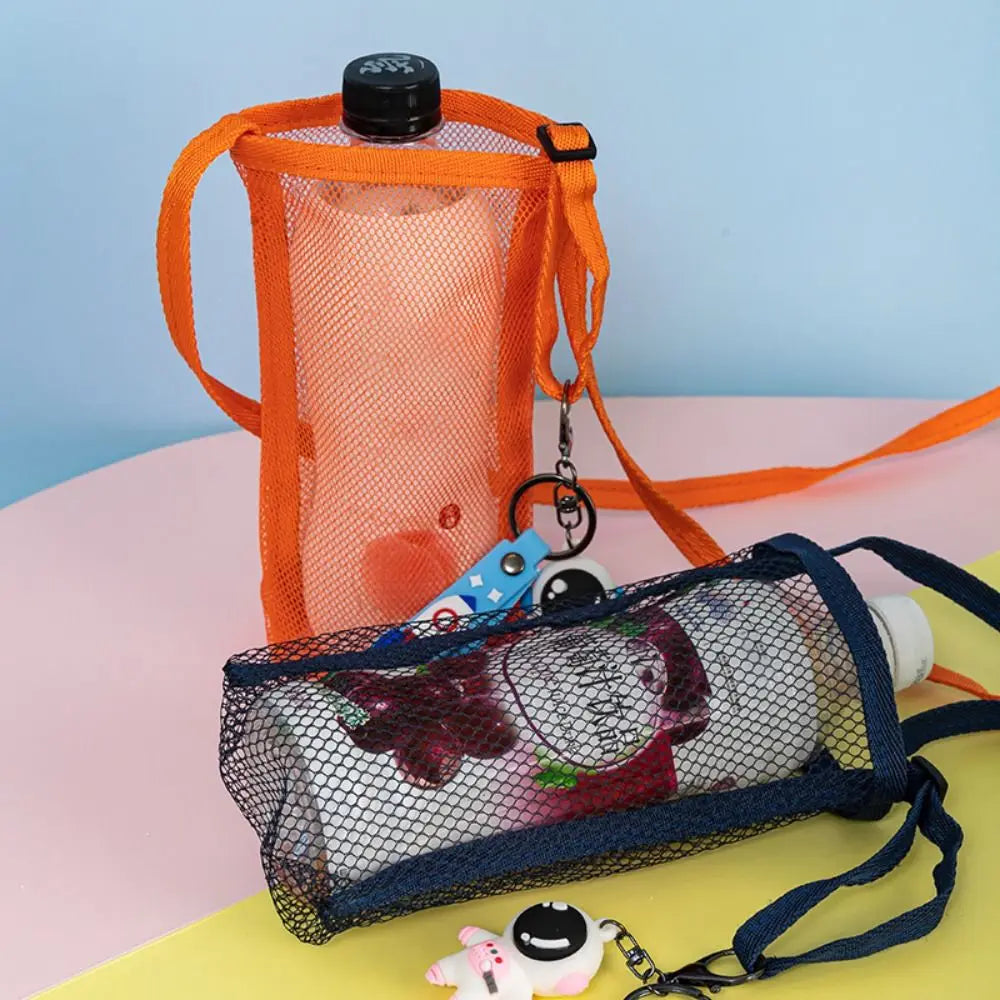 Mesh Water Bottle Holder Bag with Retractable Strap – 8 Colors Bottle Holder Bag Richie's