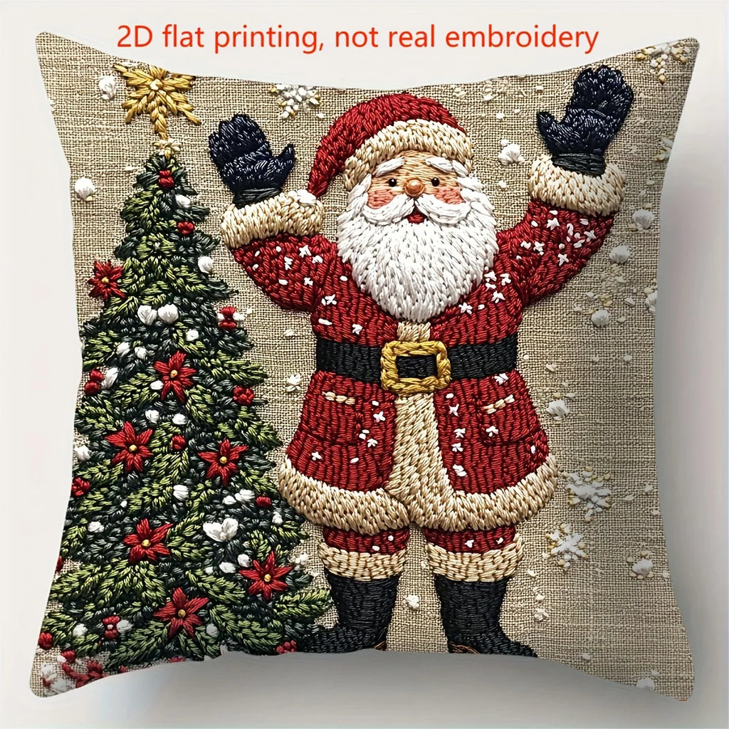 4pcs Christmas Pillow Covers – Santa, Snowman & Reindeer Designs Christmas Pillow Covers Richie's
