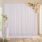 White Sheer Chiffon Backdrop – Wrinkle-Free Rod Pocket Drape Chiffon Backdrop Drape Richie's