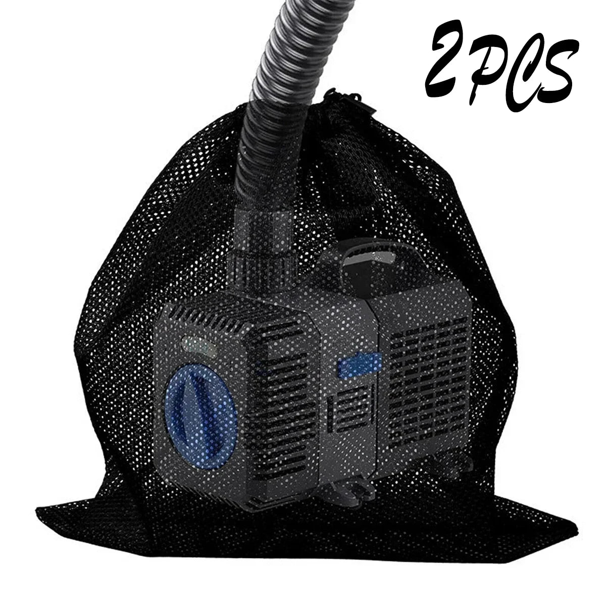 2-Pack Reusable Pond Pump Filter Mesh Bag with Drawstring Pond Pump Filter Bag Richie's