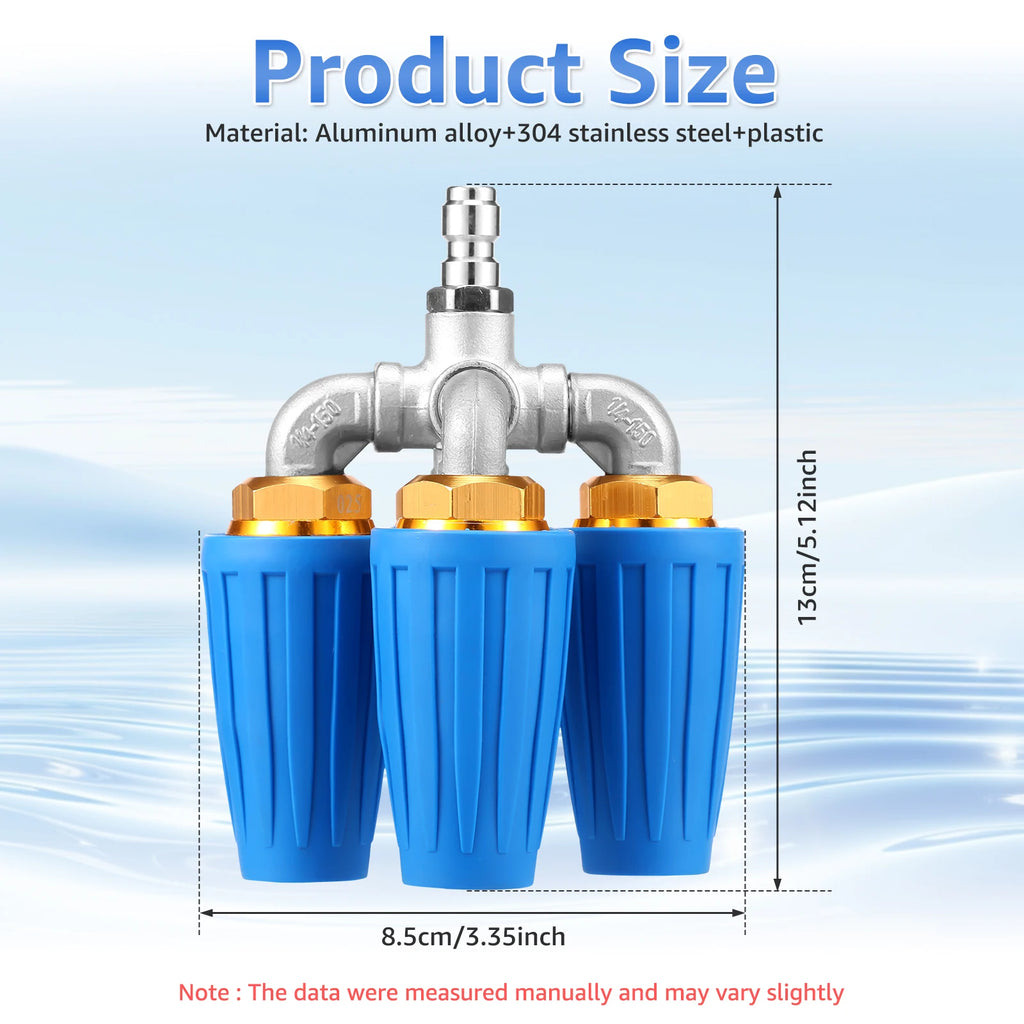4-in-1 Rotating Turbo Nozzle 4000 PSI – 1/4" Quick Connect Pressure Washer Nozzle Richie's