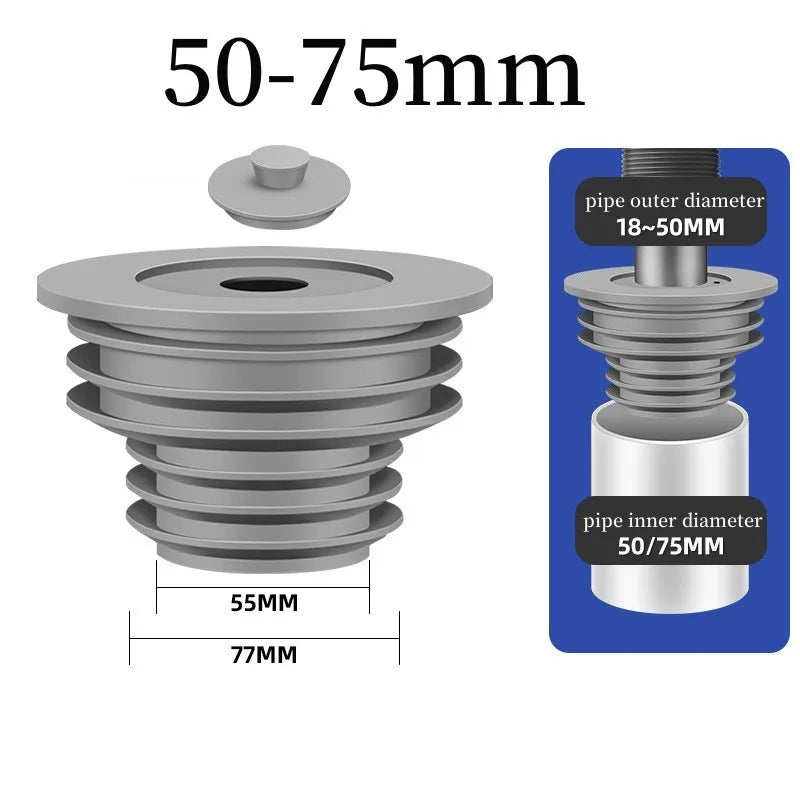 Silicone Floor Drain Sealing Ring – Anti-Odor Sewer Pipe Plug Drain Sealing Ring Richie's 50-75mm