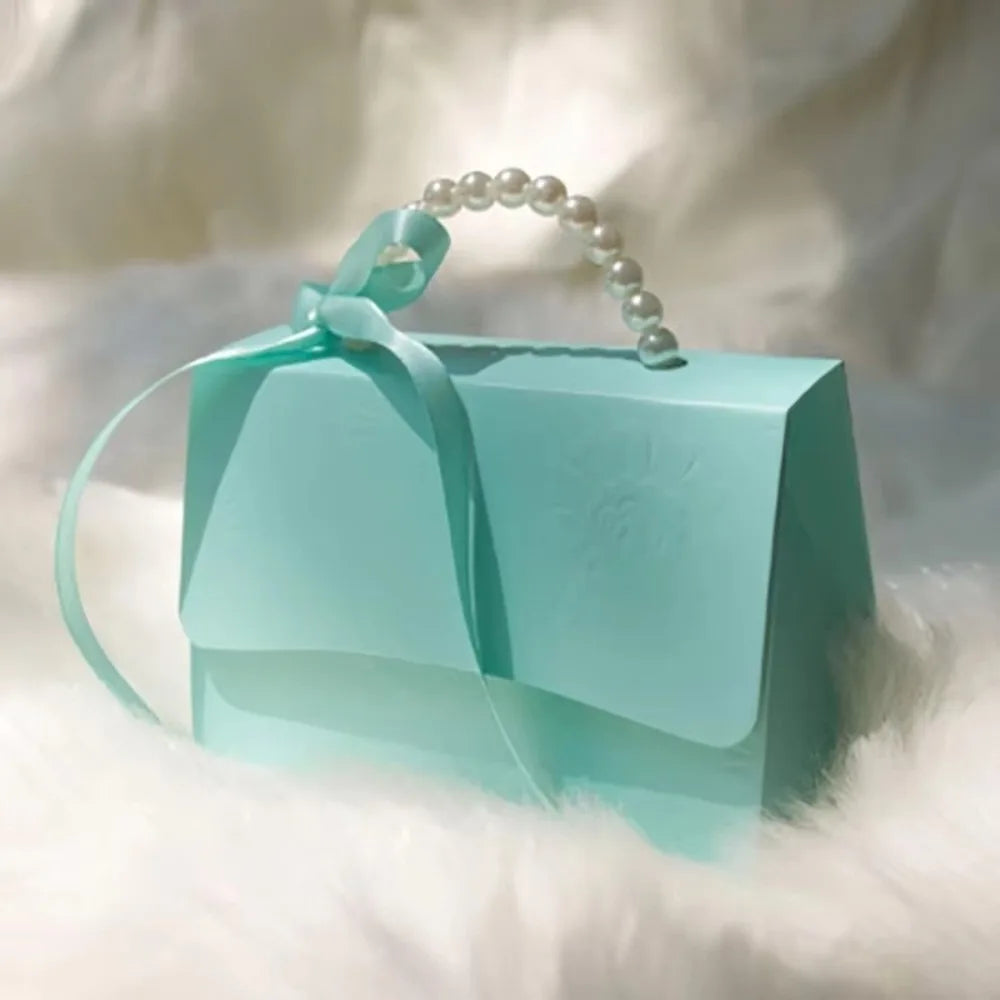 Mini Pearl Handle Candy Gift Box | Wedding & Party Favor Gift Favor Box Richie's Blue 5x5x5cm