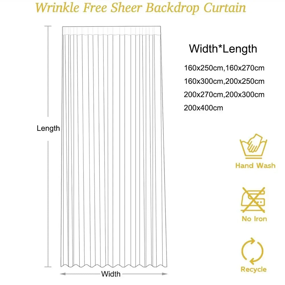 White Sheer Chiffon Backdrop – Wrinkle-Free Rod Pocket Drape Chiffon Backdrop Drape Richie's
