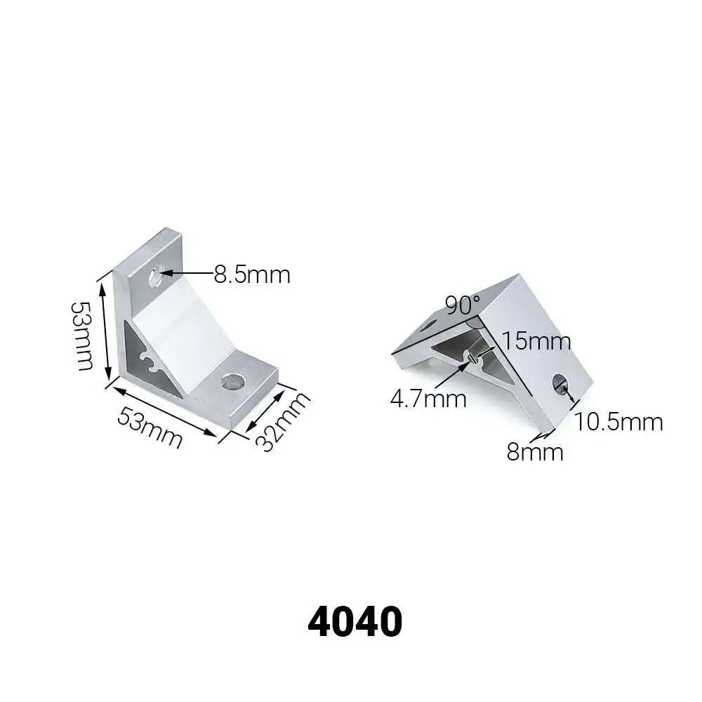 2Pcs 90° Corner Bracket for 2020–8080 Aluminum Extrusion Corner Angle Bracket Richie's 4040-2 Holes