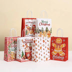 12pcs Kraft Paper Christmas Gift Bags – Gingerbread Man Design Christmas Gift Bags Richie's