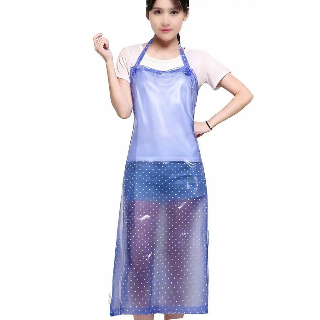 Transparent Waterproof PVC Kitchen Apron – Oilproof Pinafore Kitchen Apron Richie's Blue