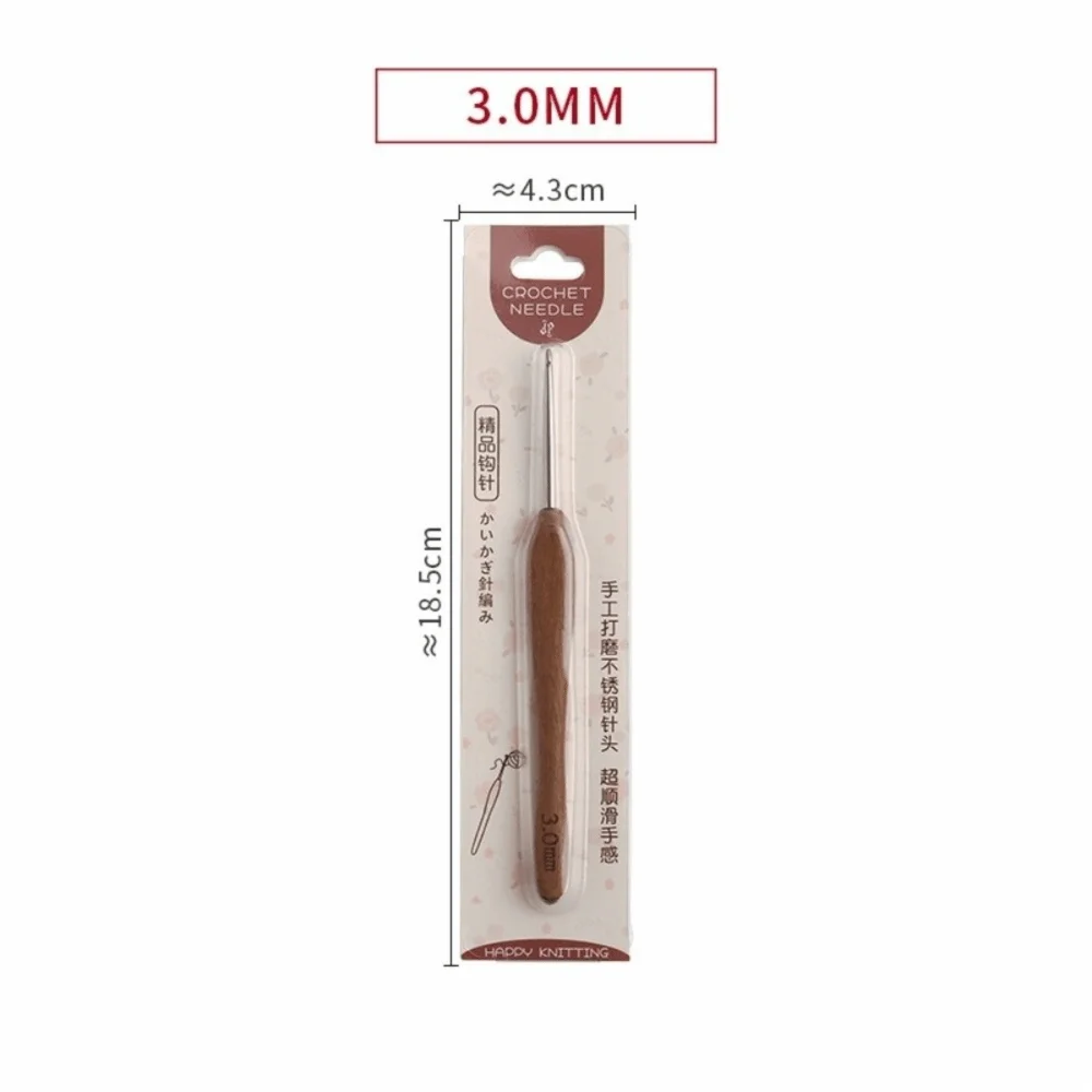 Sandalwood Crochet Hook 2.0–6.0mm Stainless Steel Weaving Tool Crochet Hook Richie's 3.0MM