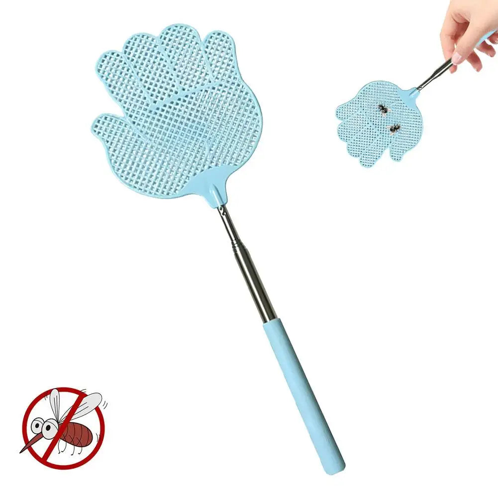 Telescopic Fly Swatter Extendable Stainless Steel Anti-Slip Handle Telescopic Fly Swatter Richie's Blue