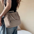 Large Corduroy Tote Bag – Women's Shoulder Bag for Work & College Corduroy Tote Bag Richie's Khaki