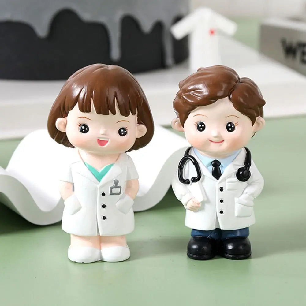 Resin Nurse & Doctor Figurine DIY Baking Ornament Collectible Resin Figurine Ornament Richie's
