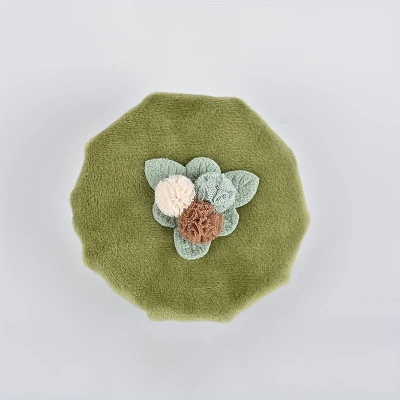 Green Velvet Door Handle Glove – Floral Embroidery Protector Door Handle Cover Richie's Green 1pc
