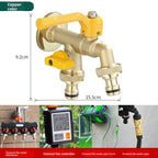 Outdoor Brass Antifreeze Faucet Dual Outlet Wall Mount Garden Tap Garden Faucet Richie's Copper Double Out