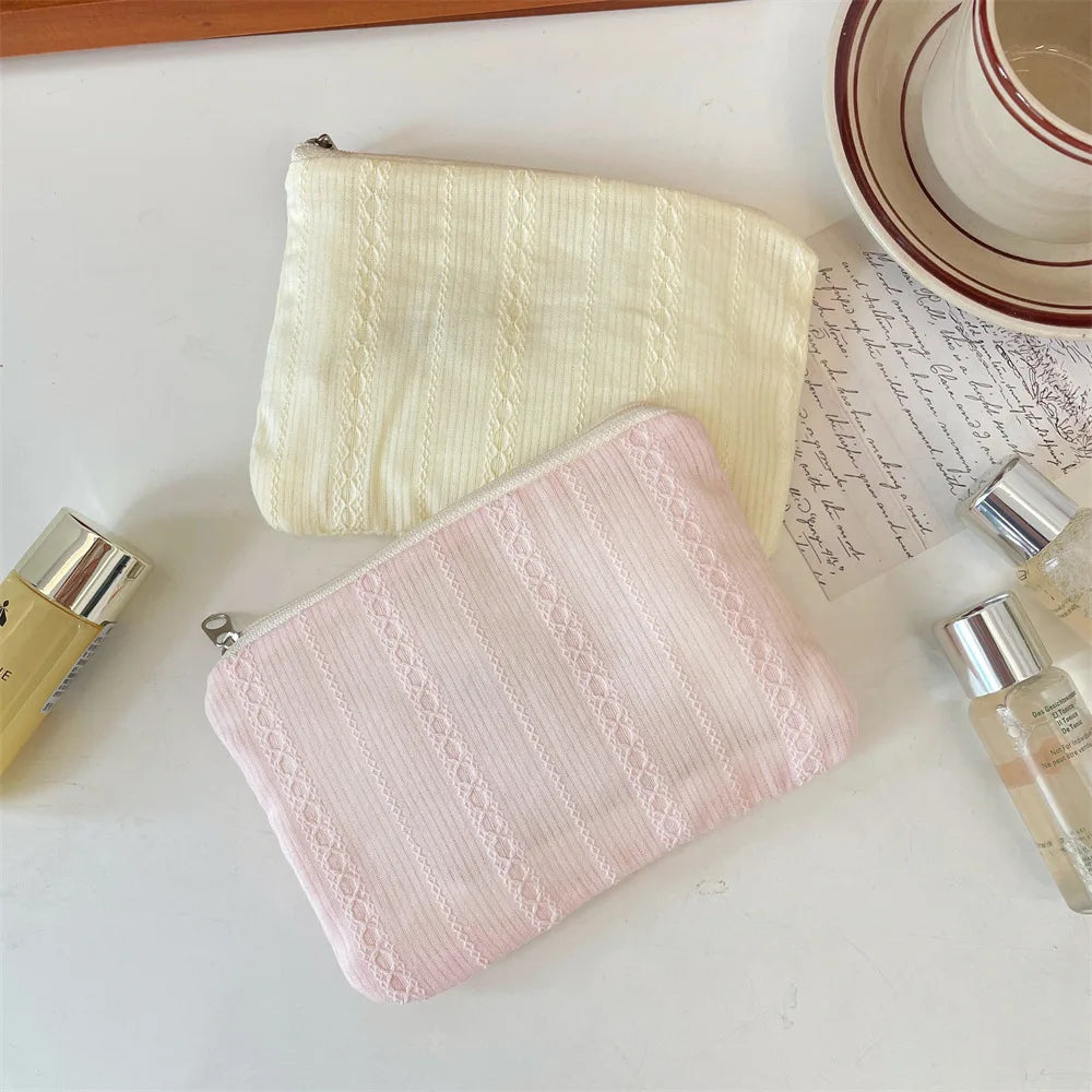 Stripe Mini Cosmetic Pouch – Cute Makeup & Coin Organizer Bag Cosmetic Organizer Pouch Richie's