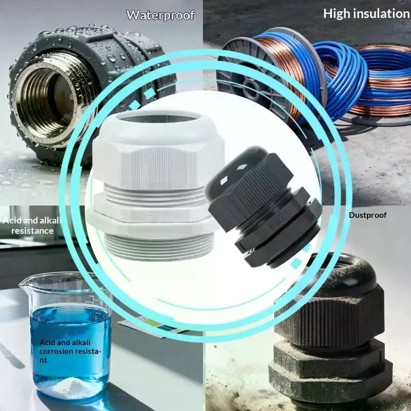 10Pcs IP68 Waterproof Cable Gland PG7 PG9 Nylon Connector Cable Gland Connector Richie's