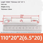 304 Stainless Steel Double Hole Flat Gasket Straight Plate Metal Flat Gasket Richie's 110x20x2cm A