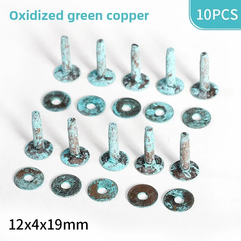 KANDE Copper Rivets 10 Pcs – Leather Belt Luggage Fasteners Copper Rivets Richie's G 12x4x19mm 10PCS