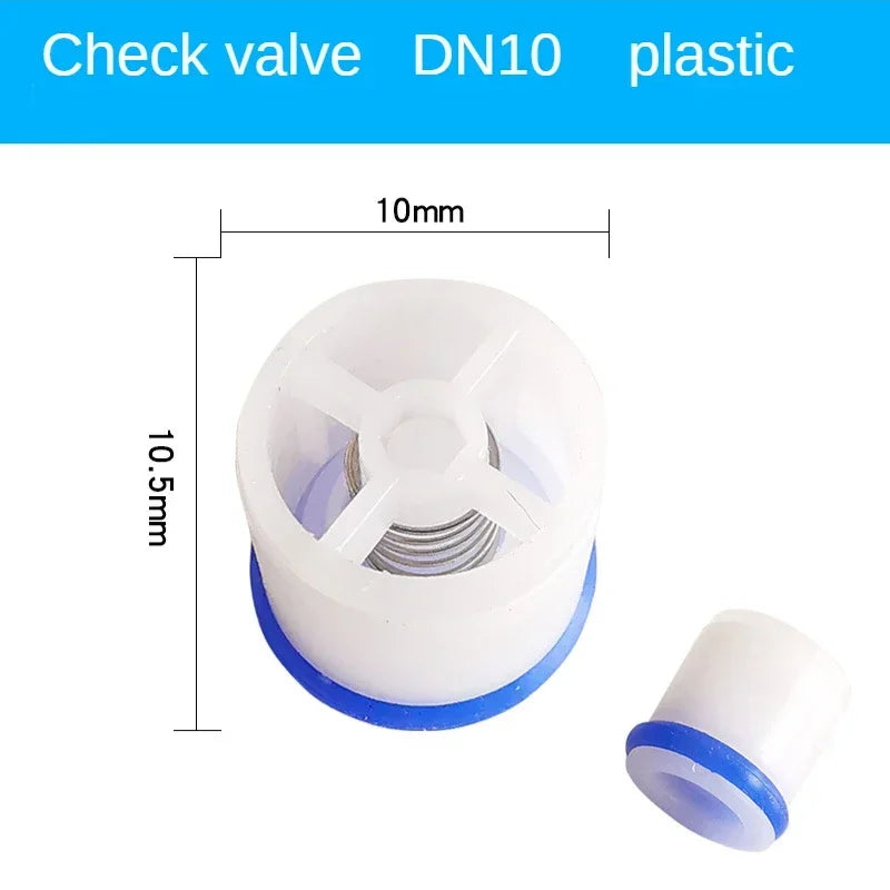 500 Pcs Plastic Inline Spring Check Valve Pipe Fittings Pipe Check Valve Richie's DN10