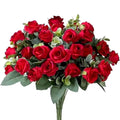 Artificial Eucalyptus Rose Bouquet – Lifelike Floral Décor Artificial Flower Bouquet Richie's red