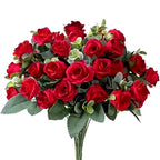 Artificial Eucalyptus Rose Bouquet – Lifelike Floral Décor Artificial Flower Bouquet Richie's red