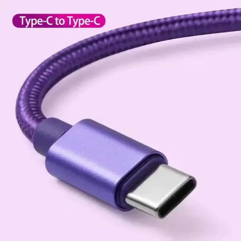 66W USB-C Fast Charging Nylon Braided Cable 1m 2m 3m USB-C Charging Cable Richie's