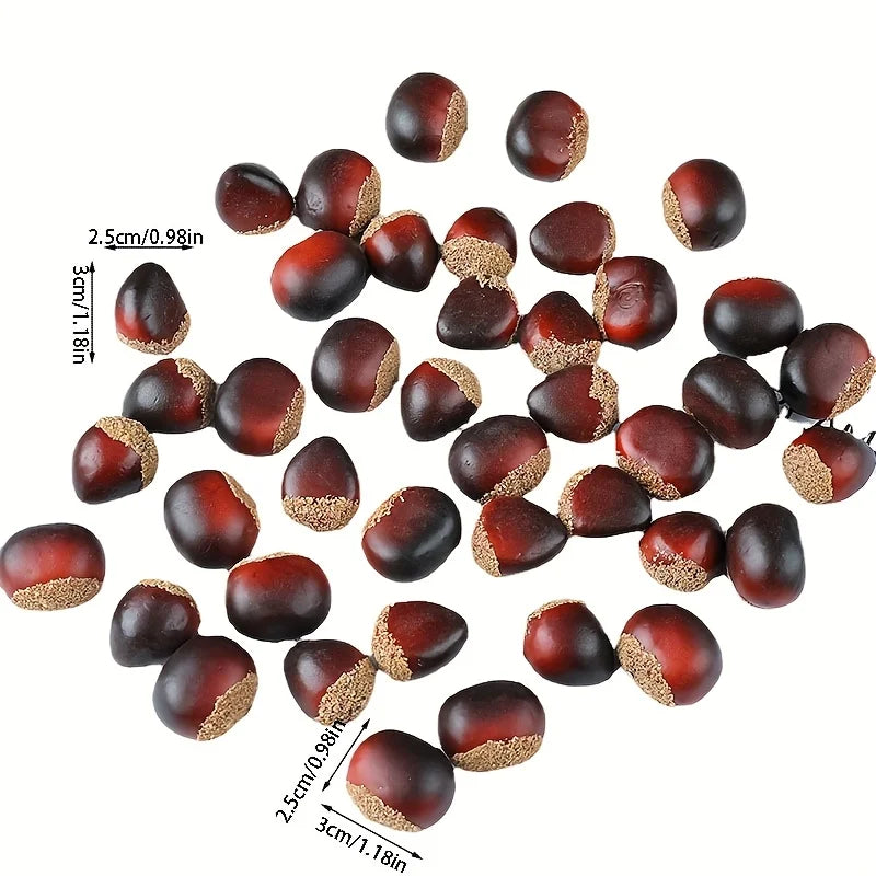 Artificial Chestnuts Set of 24 – Realistic Fall Decor Props Artificial Fall Decor Richie's