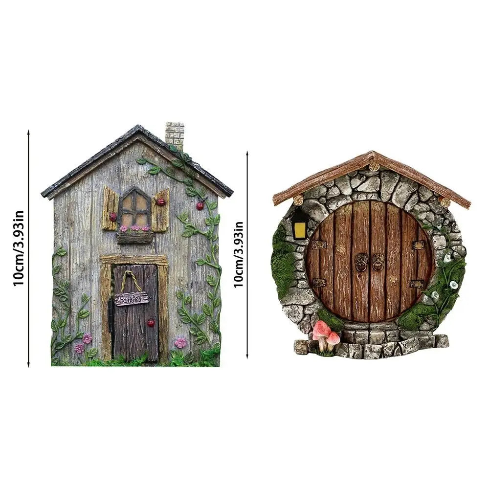 Miniature Fairy Gnome Wooden Door & Window Garden Decor Fairy Garden Decor Richie's