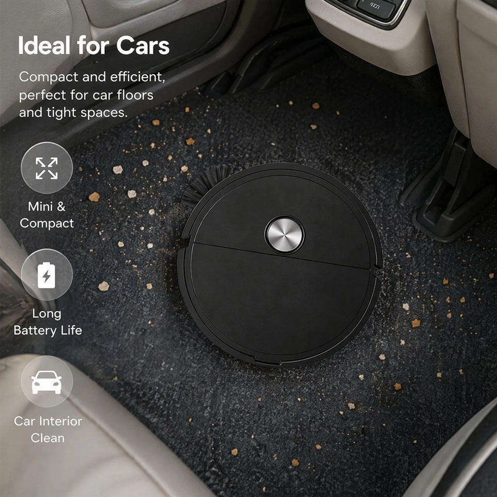 Mini 3-in-1 Robot Vacuum – Sweep, Mop & Suction for Car & Home Robot Vacuum Cleaner Richie's