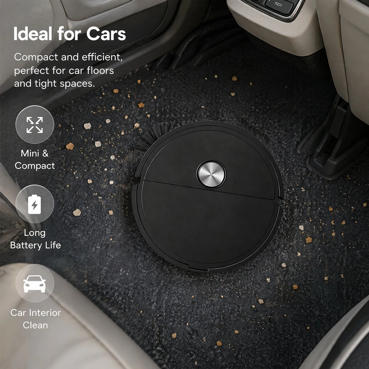 Mini 3-in-1 Robot Vacuum – Sweep, Mop & Suction for Car & Home Robot Vacuum Cleaner Richie's