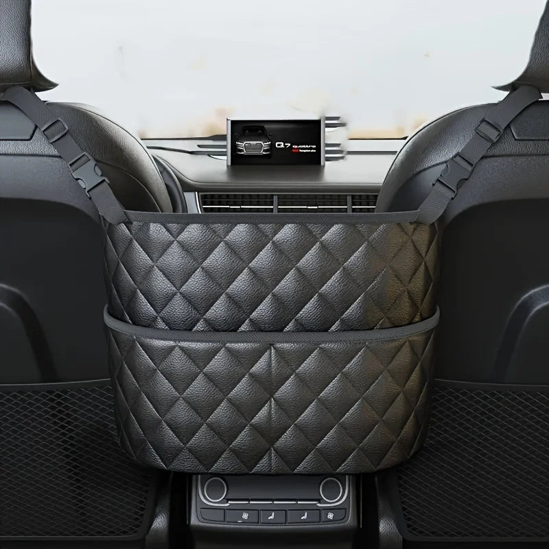 Large Leather Car Seat Back Organizer – Storage Mesh Bag Car Seat Organizer Richie's
