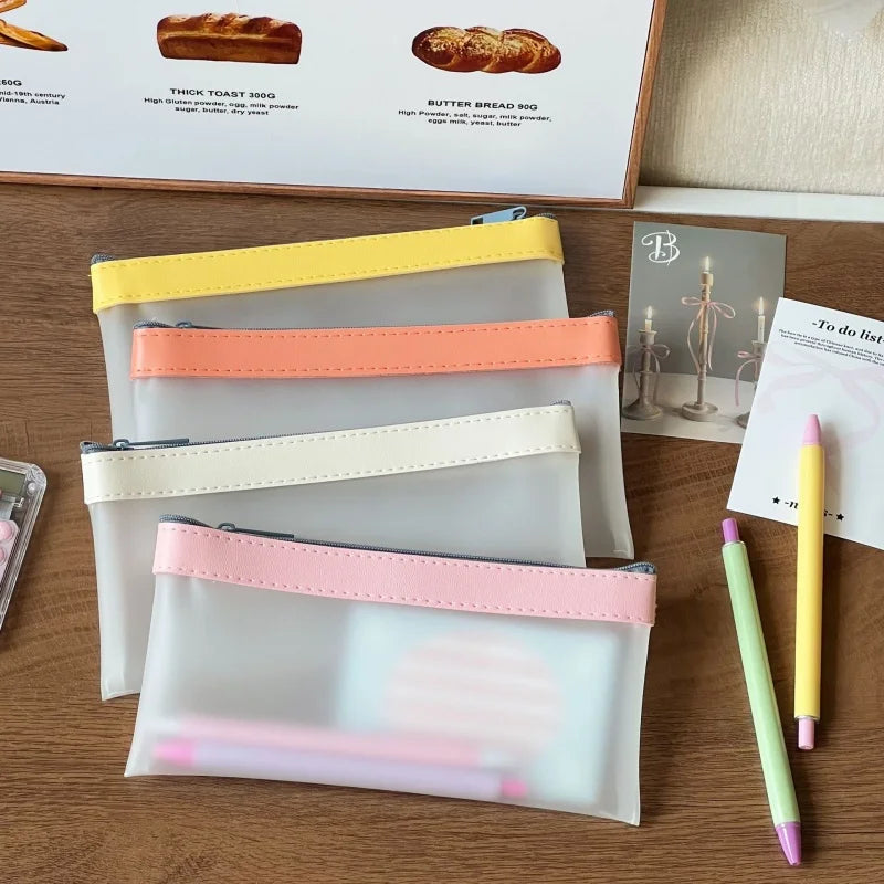 Transparent Frosted Pencil Case Large Capacity Student Bag Pencil Case Richie's