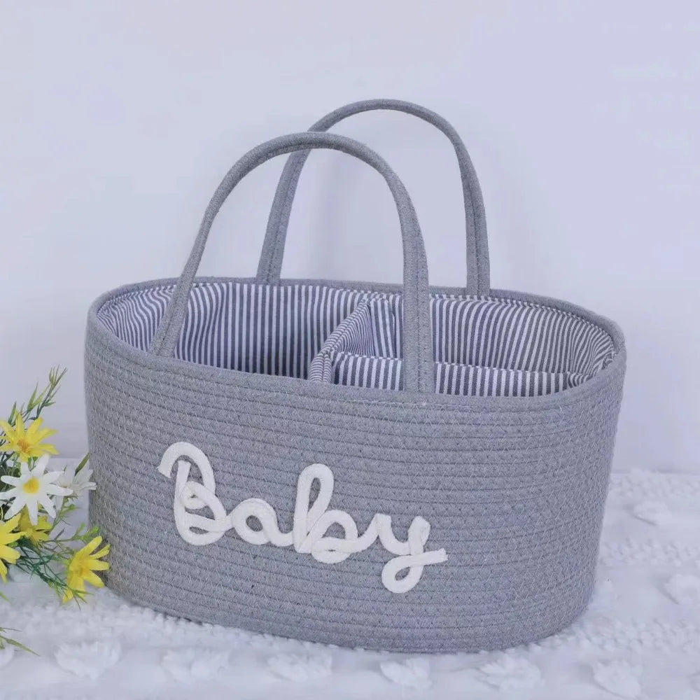 Cotton Rope Diaper Storage Basket – Foldable Nappy Organiser Baby Storage Basket Richie's