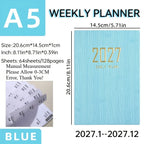 2027 A5 Weekly & Daily Planner Calendar Schedule Book Daily Weekly Planner Richie's Blue 1 Piece A5