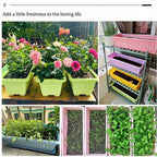 Rectangular Plastic Planter Pot with Tray – Large Balcony Garden Garden Planter Pot Richie's