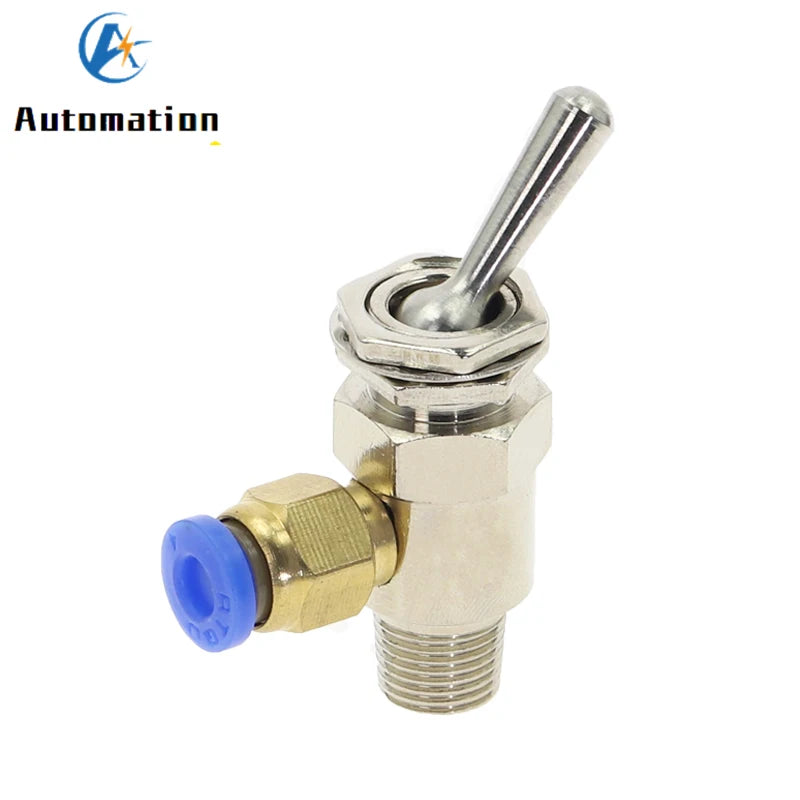 TAC2-2V Pneumatic Toggle Valve 2-Way M5 1/8" Thread + Fittings Pneumatic Toggle Valve Richie's