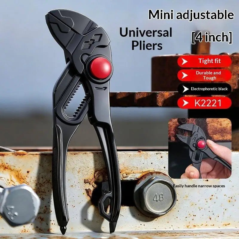 4-Inch 3-in-1 Adjustable Mini Pliers – Non-Slip DIY Hand Tool Adjustable Mini Pliers Richie's Black