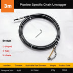 Flexible Chain Drain Pipe Dredger – Adjustable 1–4m Steel Drain Pipe Dredger Richie's 3 Meter