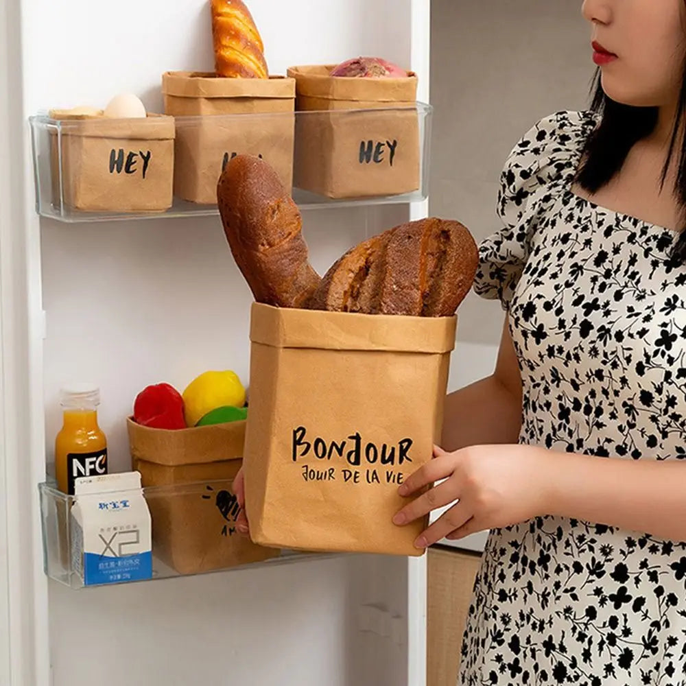 Reusable Washable Kraft Paper Bag – Large Capacity Shopping Tote Reusable Shopping Bag Richie's