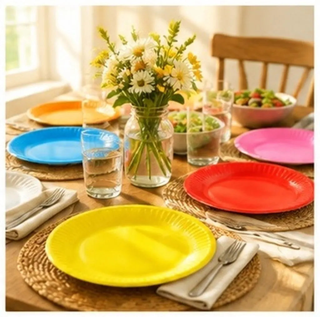 50Pcs Disposable Birthday Party Paper Plates – Microwavable Disposable Paper Plates Richie's