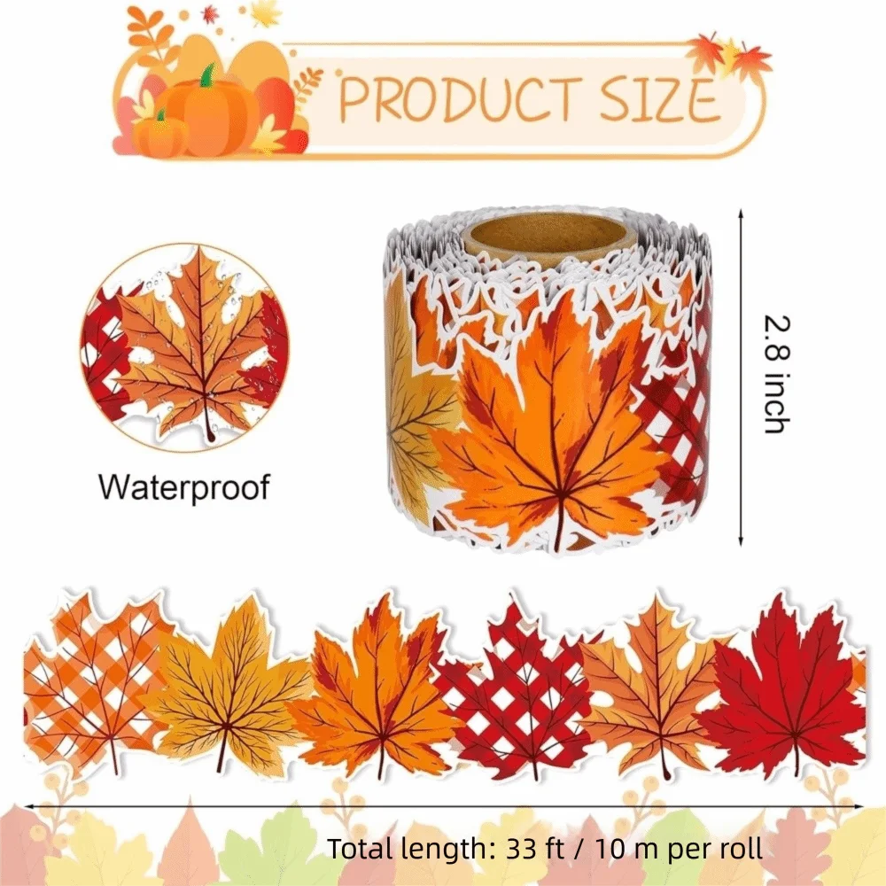 Maple Leaf Chalkboard Border Trim – 10M Self-Adhesive Roll Decorative Border Trim Richie's 1 Roll